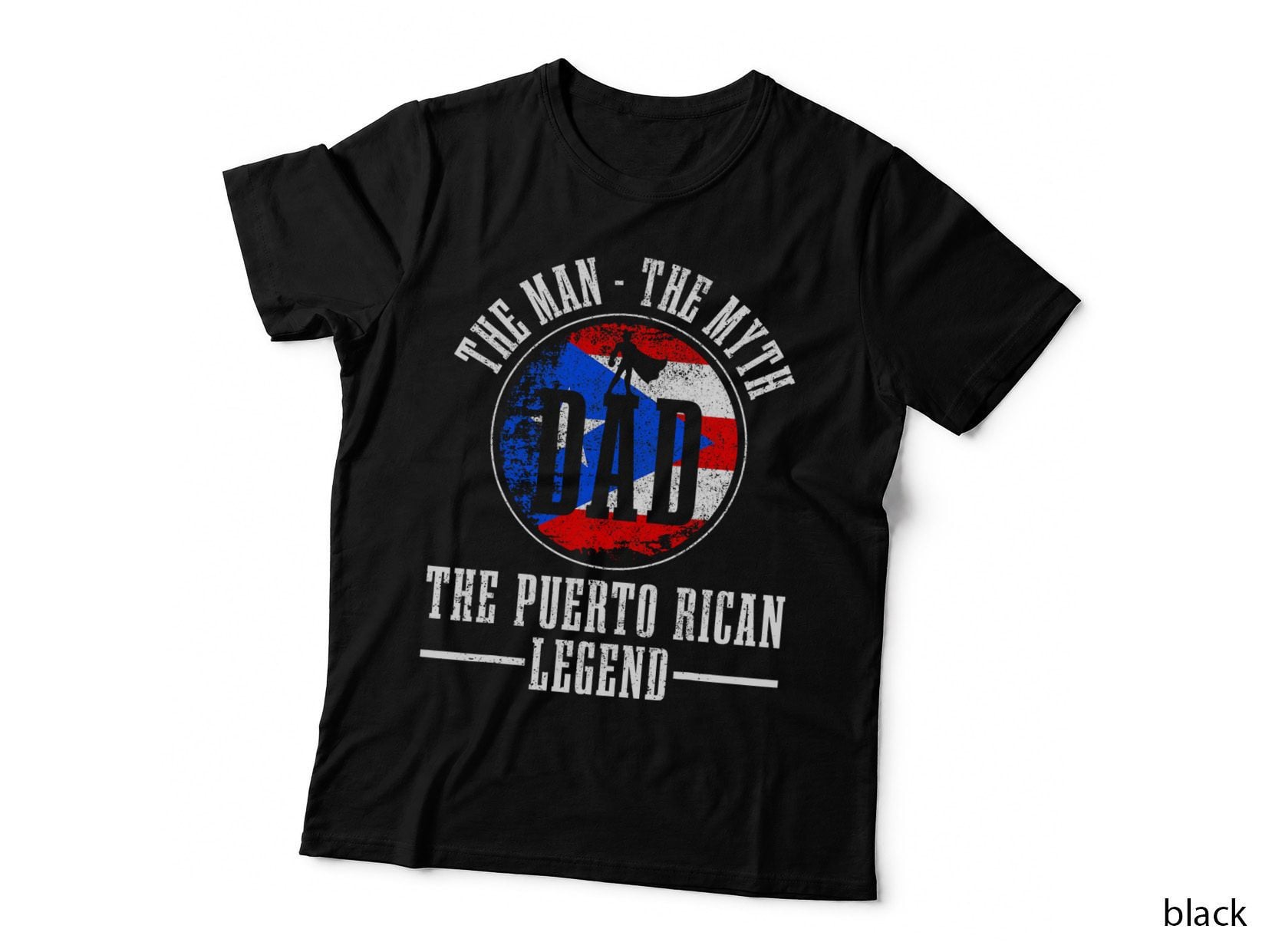 Puerto Rican Dad Man Myth Legend Puerto Rico Flag Pride T-Shirt