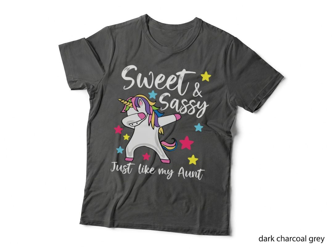 Sassy Like My Aunt Unicorn Cute Matching Auntie and Niece T-Shirt