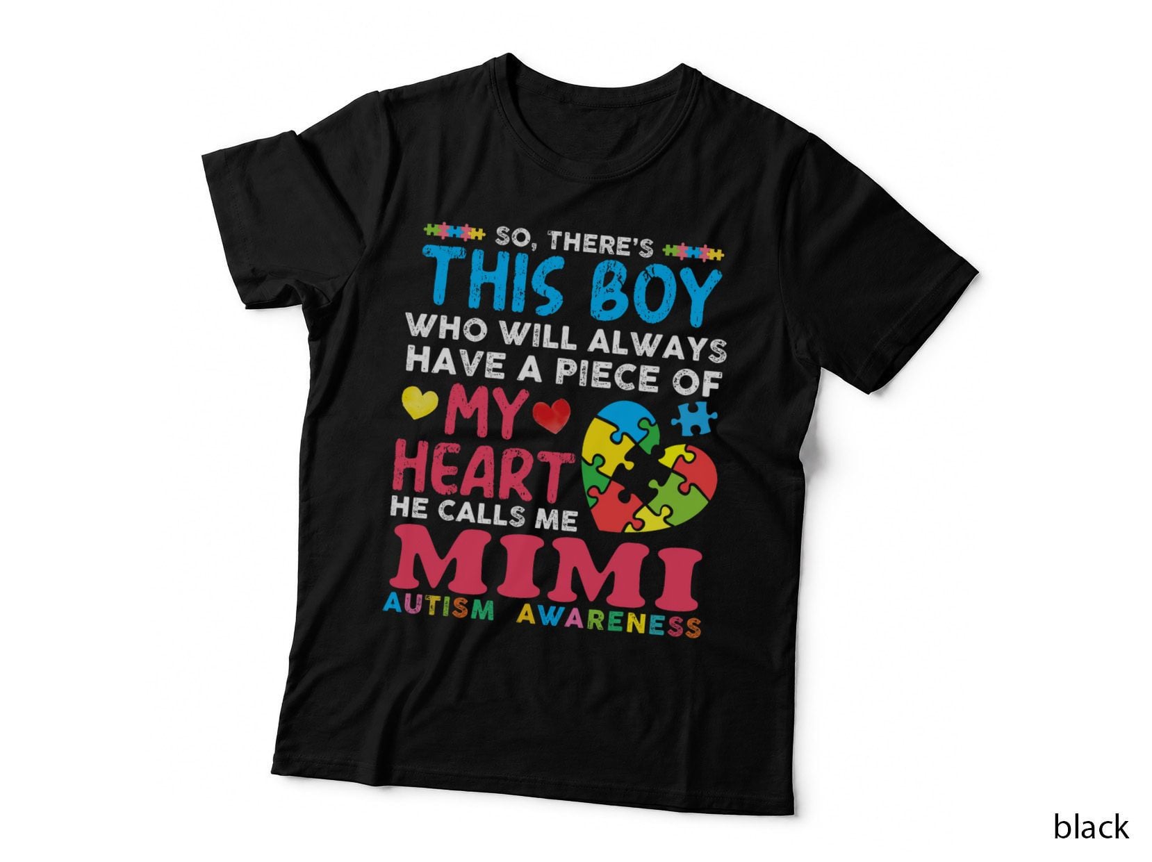There's This Boy He Calls Me Mimi Autism Awareness Grandma T-Shirt