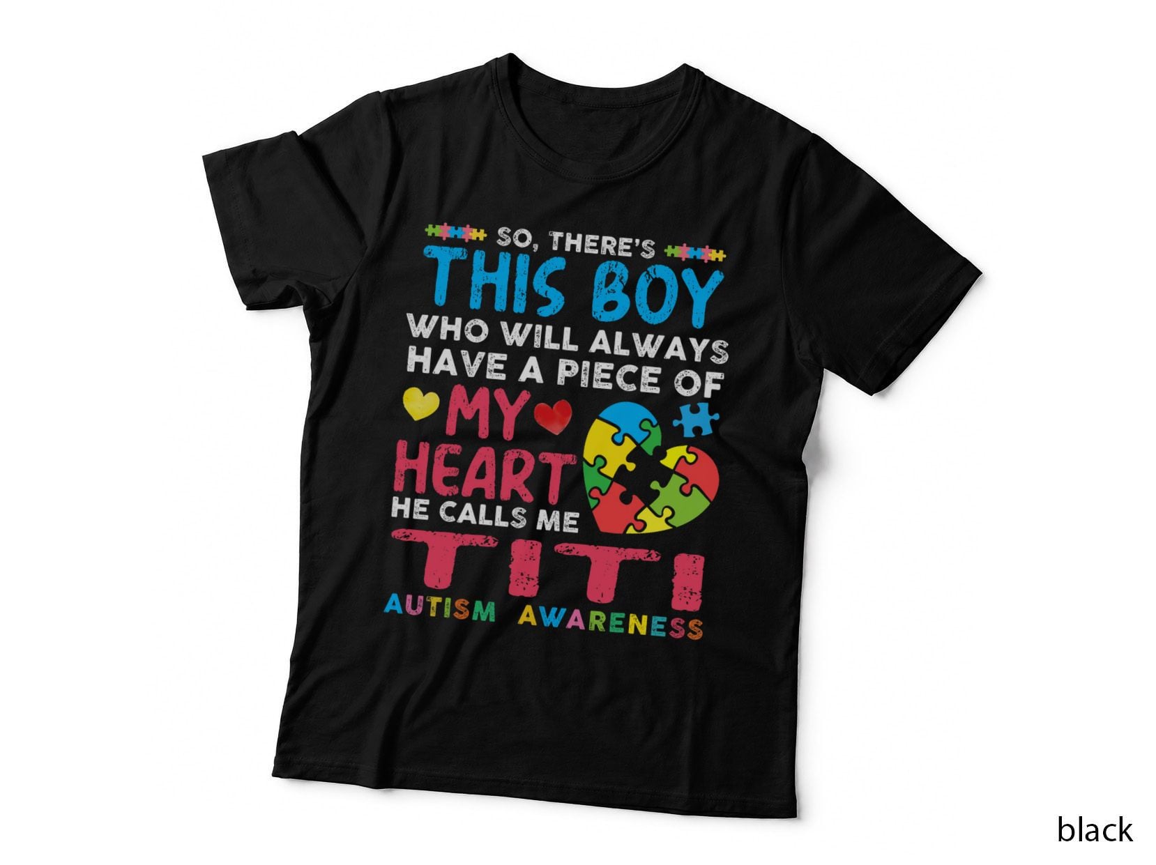 There's This Boy He Calls Me Titi Autism Awareness Auntie T-Shirt