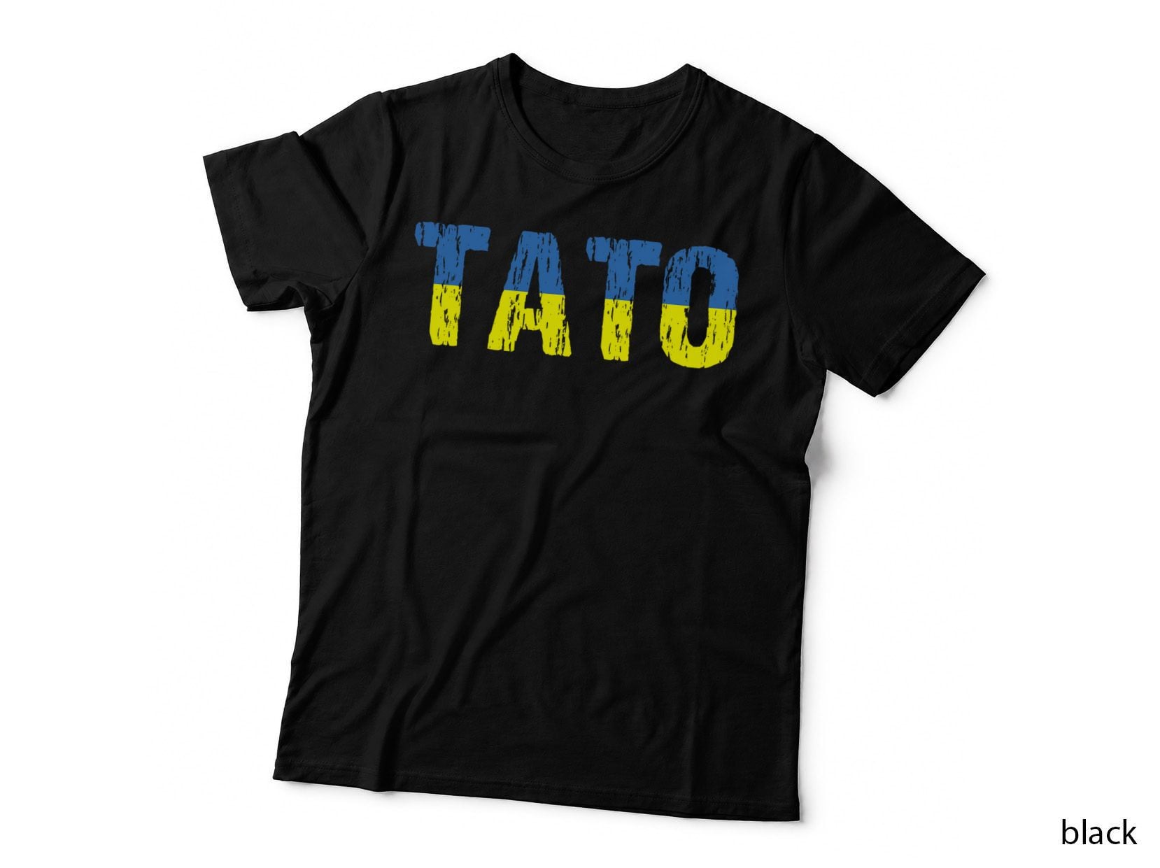 Ukrainian Tato Dad Ukraine Flag Distressed Gift T-Shirt