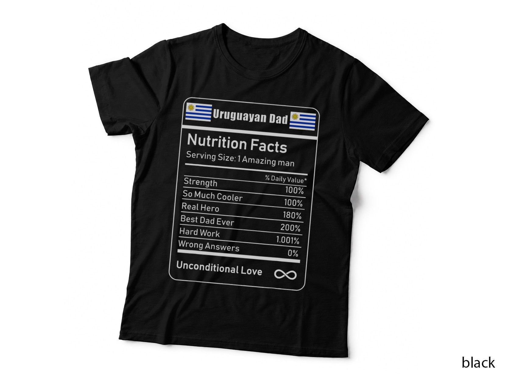 Uruguayan Dad Nutrition Facts Fathers Day T-Shirt