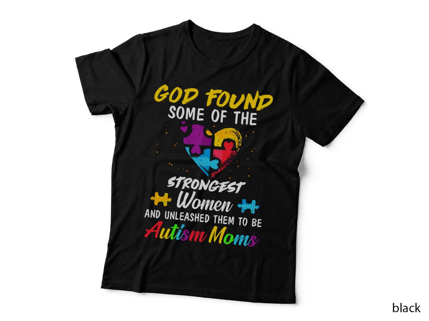 Autism Awareness Mom T-Shirt, Puzzle Heart Print, Mom Family