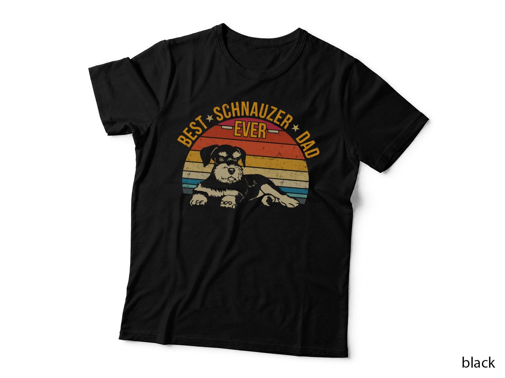 Best Schnauzer Ever Dad T-Shirt, Vintage Retro, Pet Lover Apparel