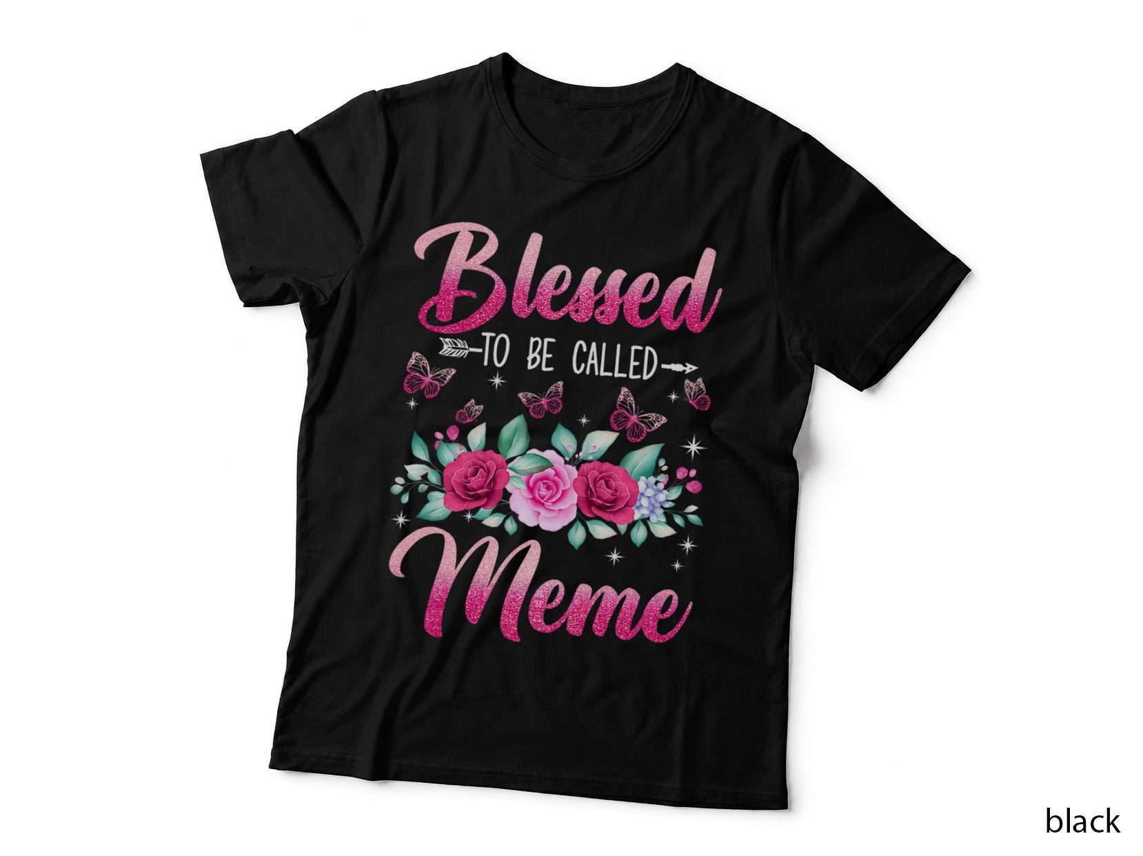 Blessed to Be Called Meme T-Shirt, Floral Botanical, Mom Family