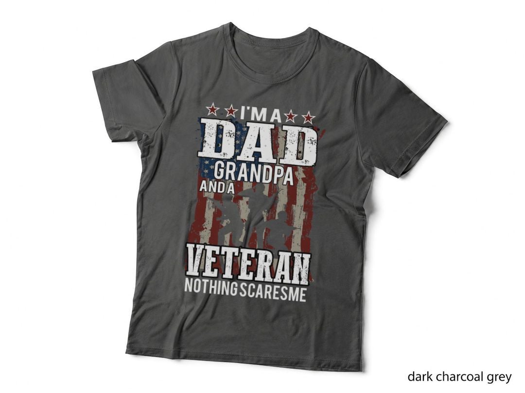 Dad Grandpa Veteran T-Shirt, Patriotic Apparel, Military Pride