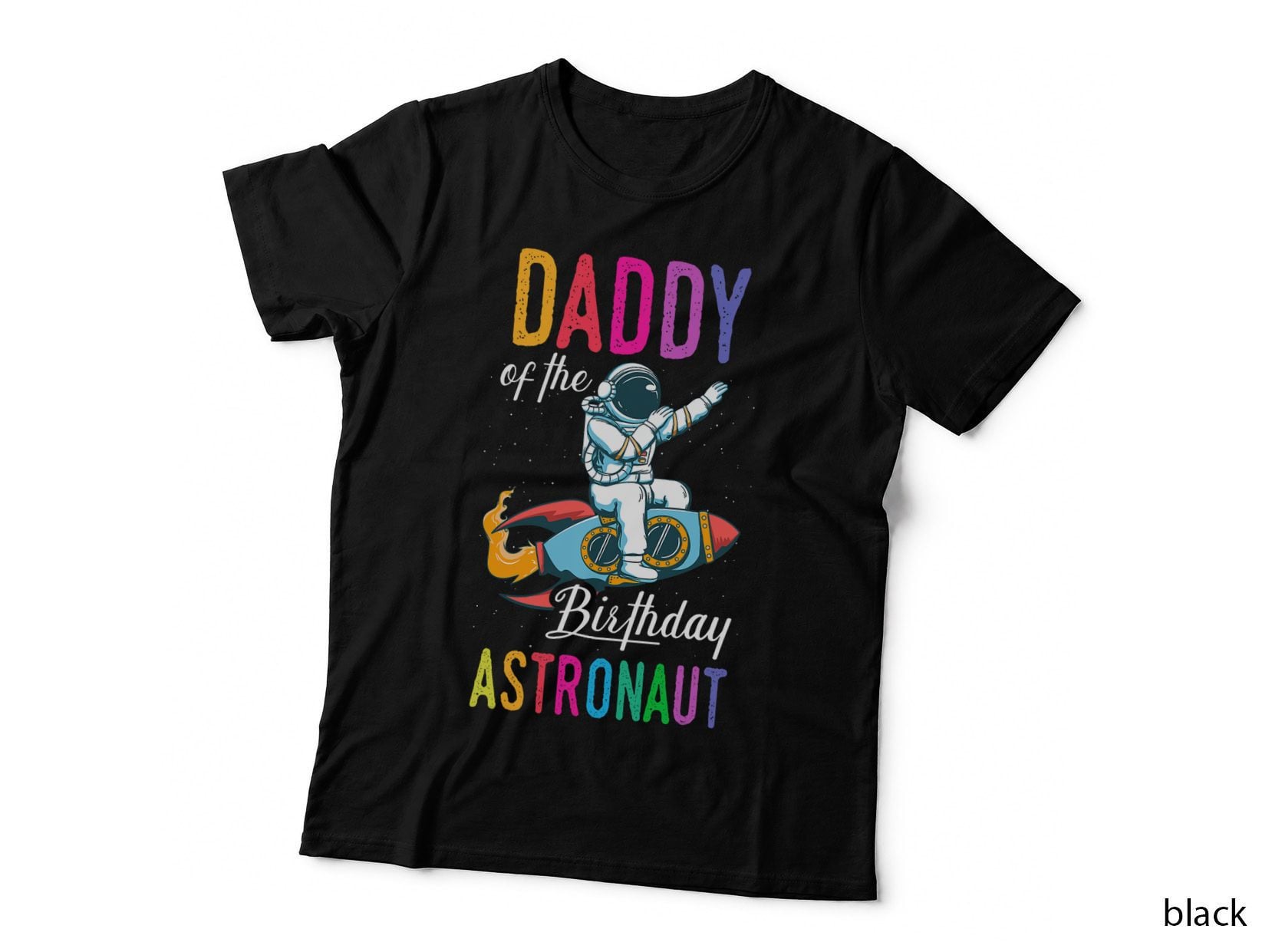 Daddy of the Birthday Astronaut T-Shirt, Space Party Celebration