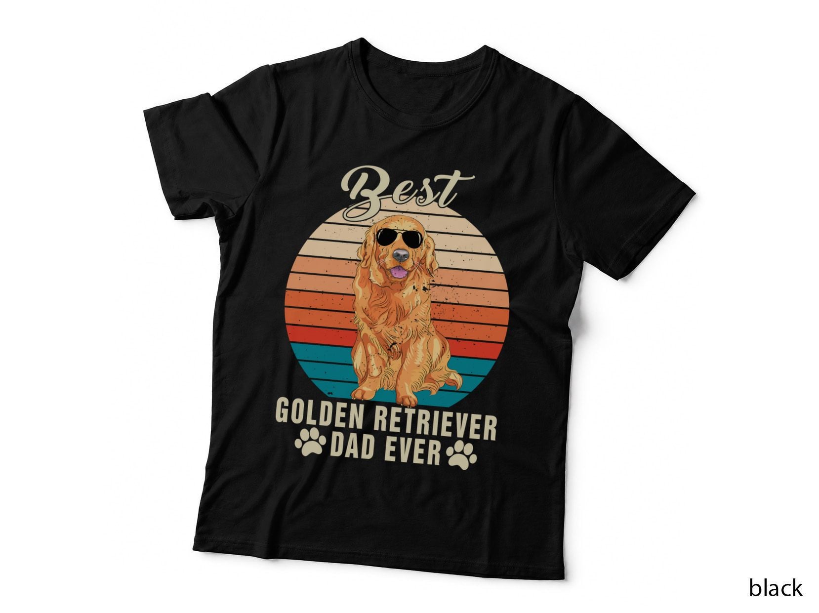 Golden Retriever Dad T-Shirt, Retro Vintage Style, Pet Lover Apparel