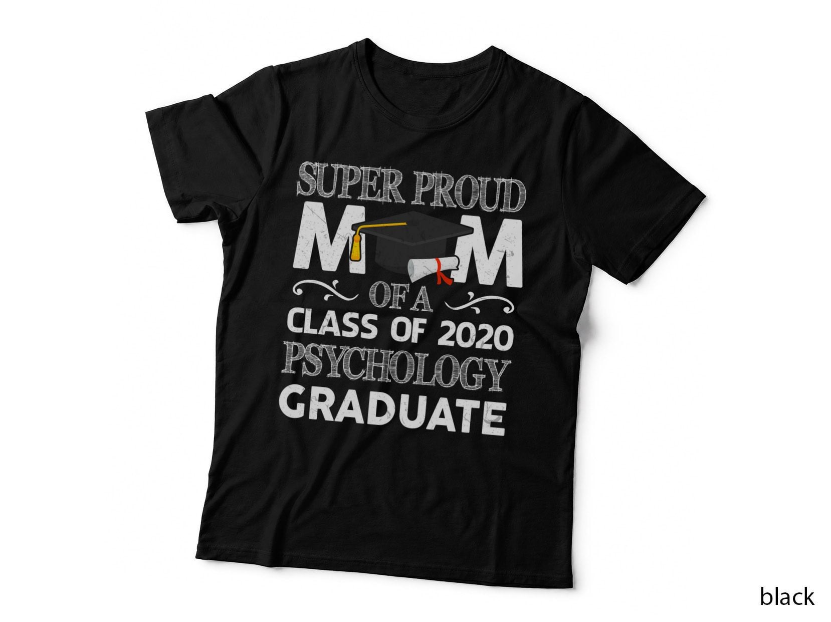 Graduation Cap T-Shirt, Academic Achievement Style, Mom Pride