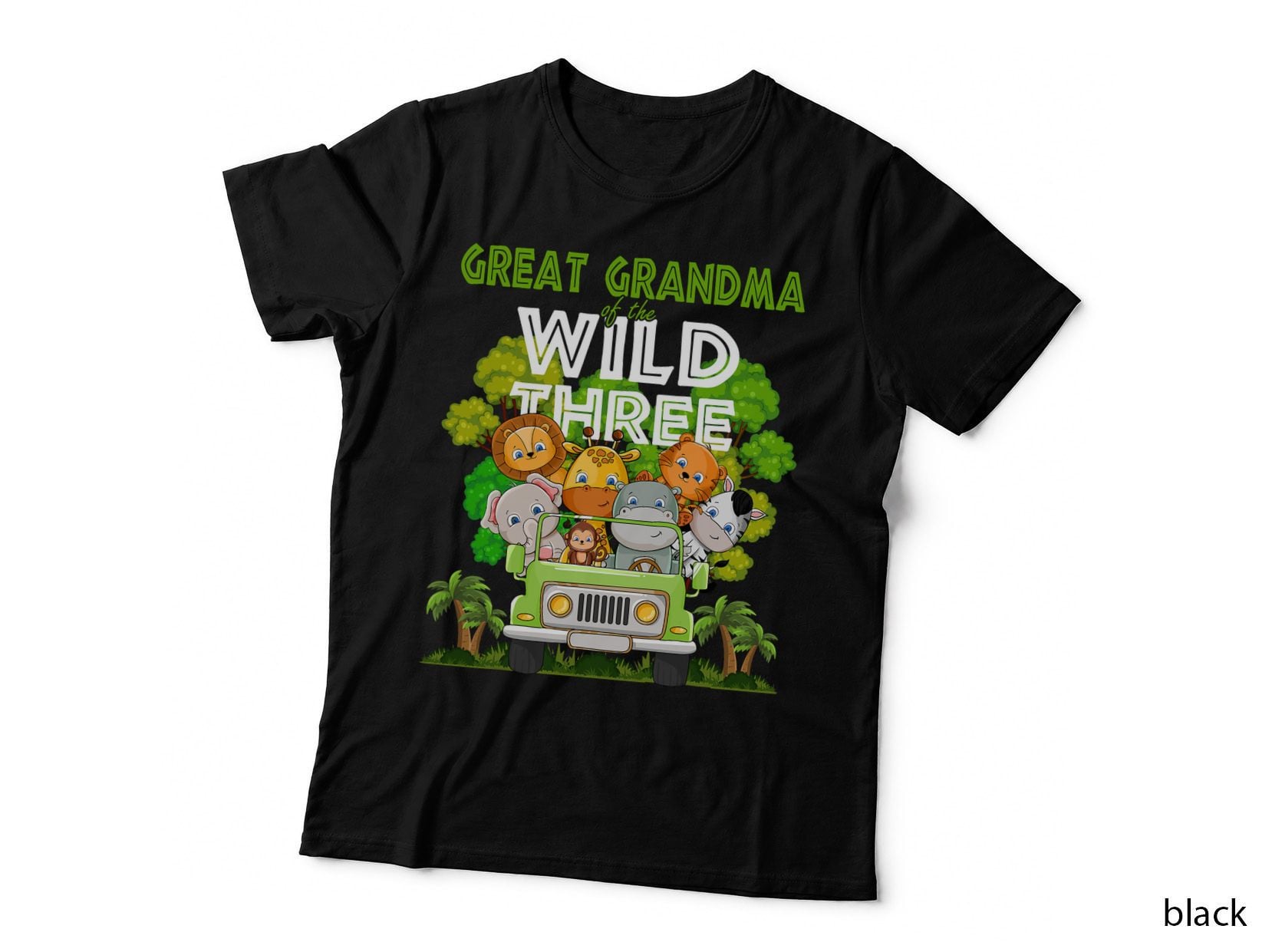 Great Grandma of the Wild Three Zoo Birthday Safari Jungle T-Shirt