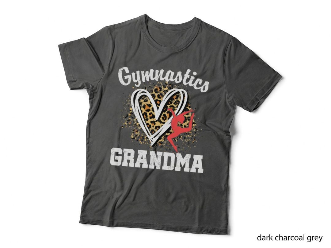 Gymnastics Grandma Leopard Heart Gymnast T-Shirt