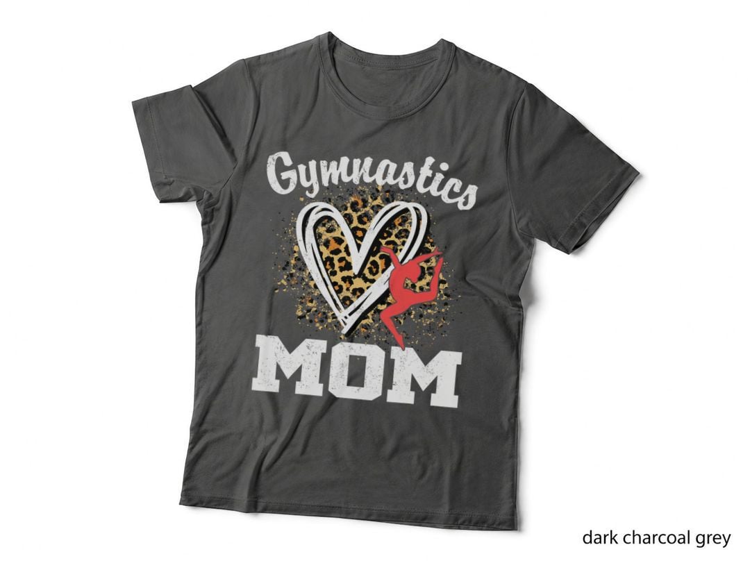 Gymnastics Mom Leopard Heart Gymnast T-Shirt