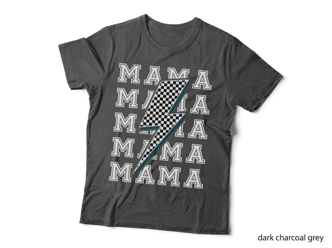 MAMA Lightning Bolt - Checkered Pattern T-Shirt