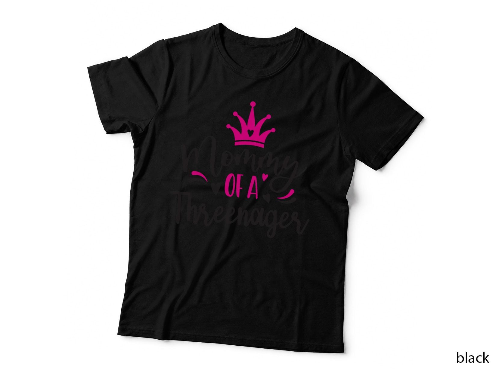 Mom of a Threenager T-Shirt, Birthday Princess Crown, Mommy Gift