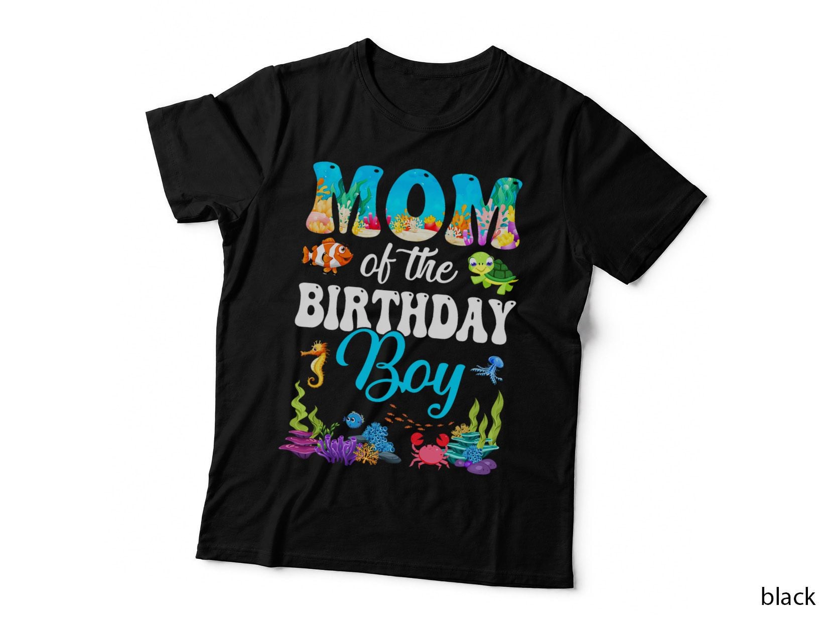 Mom of the Birthday Boy Sea Fish Ocean T-Shirt