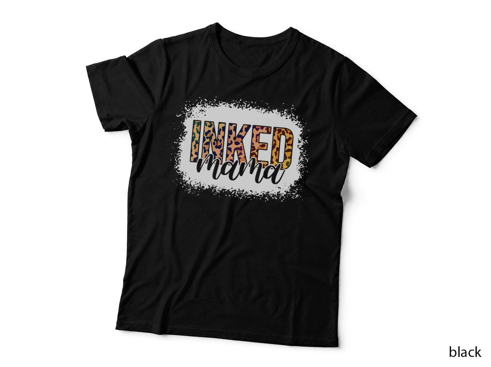 Mother's Day Gift for Tattooed Tattoo Mom Leopard Inked Mama, T-Shirt