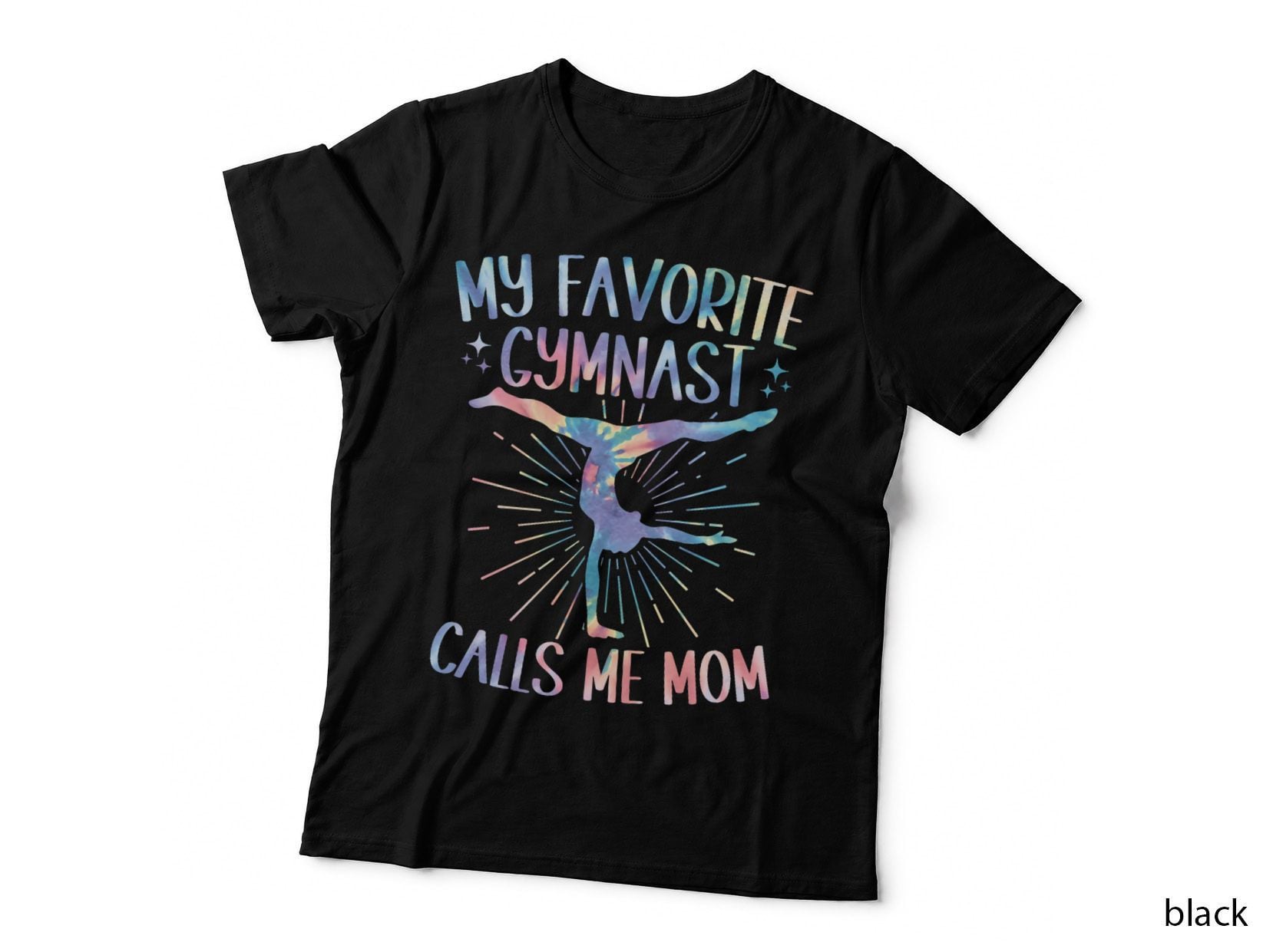 My Favorite Gymnast Calls Me Mom Tie Dye Gymnastics Mom, T-Shirt