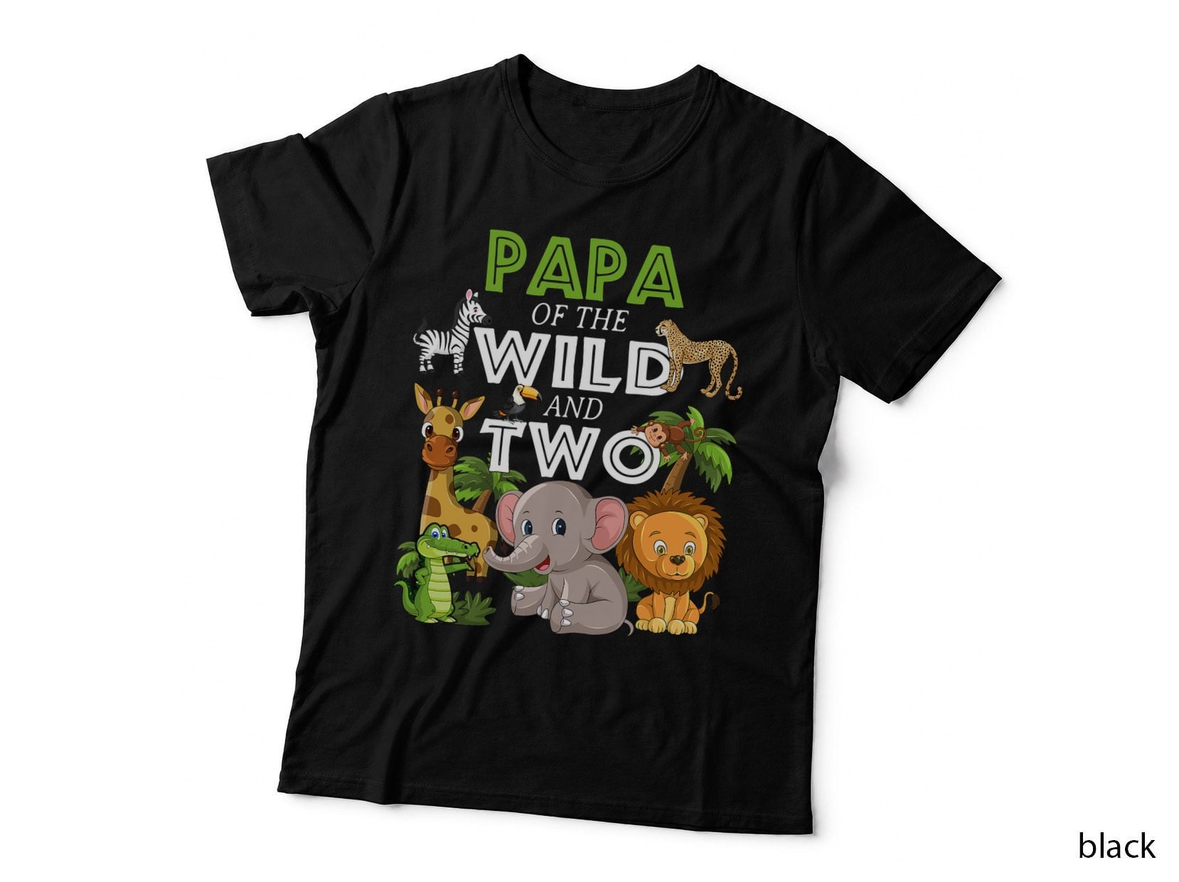 Papa of the Wild Two Zoo Birthday Safari Jungle Animal T-Shirt