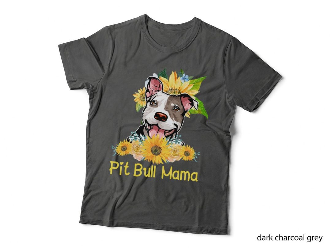 Pit Bull Mama Sunflower Pit Bull Lover T-Shirt