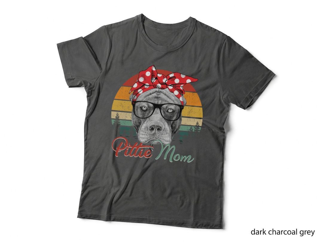 Pittie Mom T-Shirt, Vintage Retro Style, Pet Lover Apparel