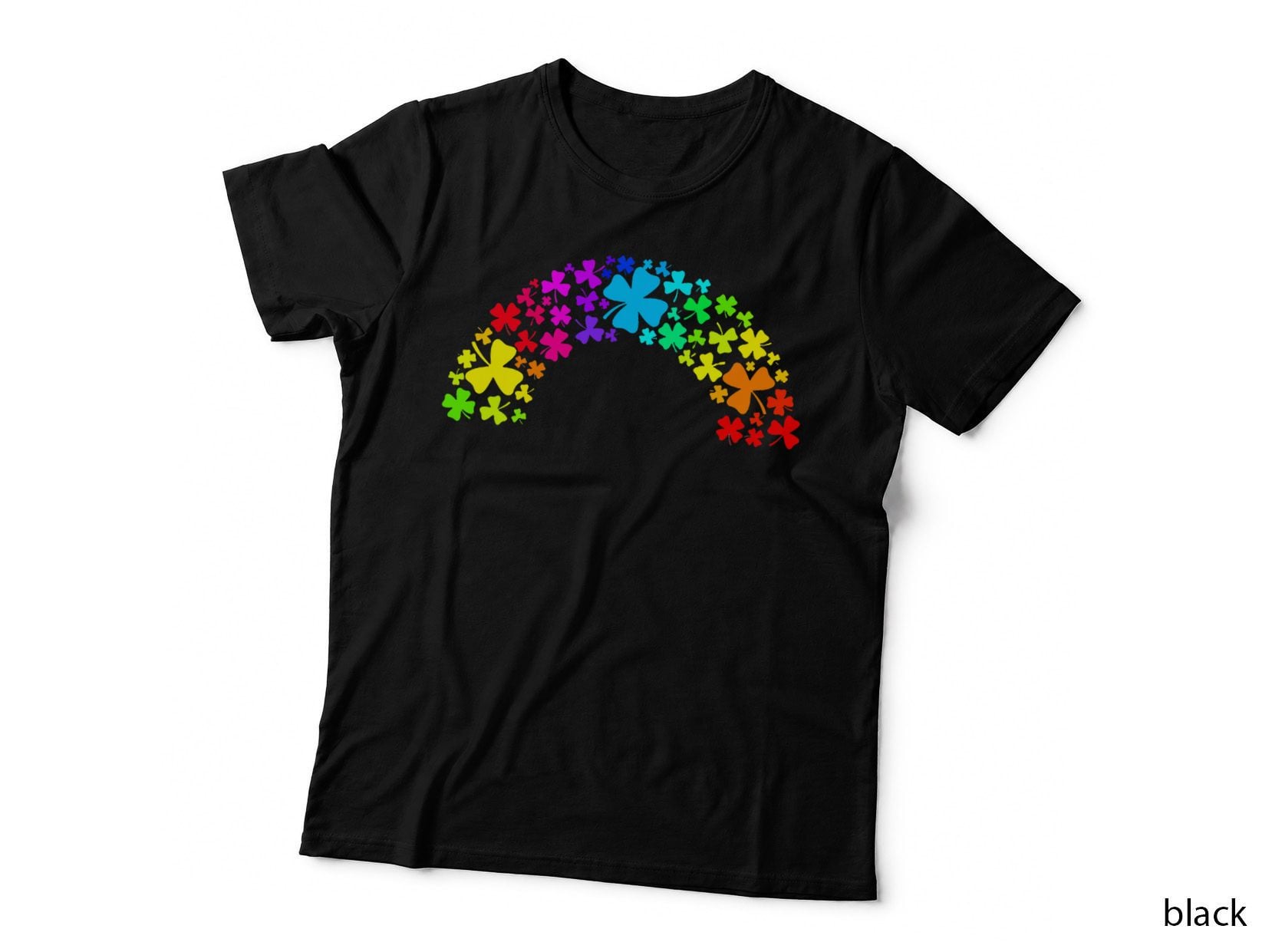 Rainbow St Patricks Day Shamrock Green Four Leaf Clover Mom T-Shirt