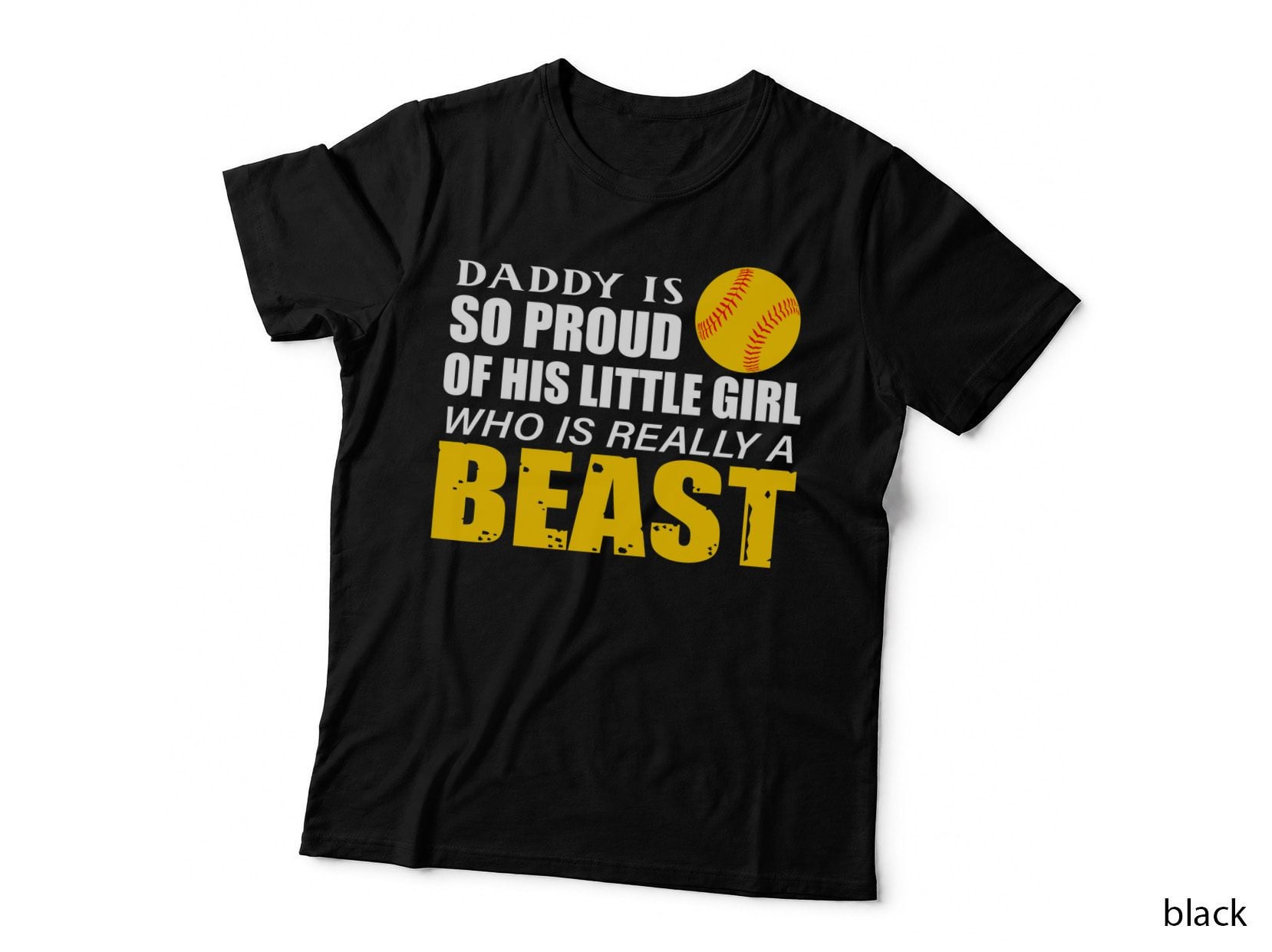 Softball Daddy Proud Little Girl T-Shirt, Sports Apparel, Mom Family