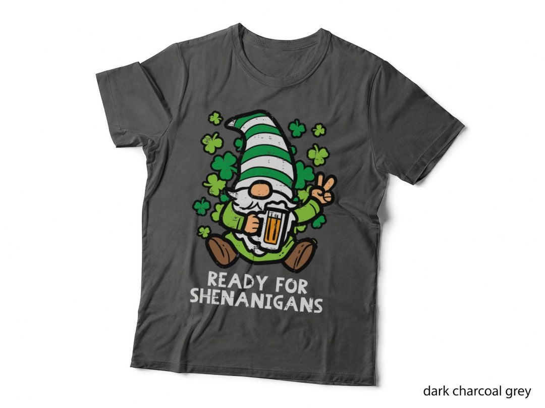 St Patricks Day Gnome Ready for Shenanigans Funny Dad Men T-Shirt