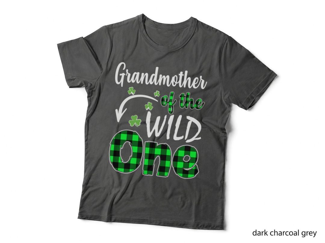 St Patricks Day Grandma of the Wild One T-Shirt, Buffalo Plaid Design