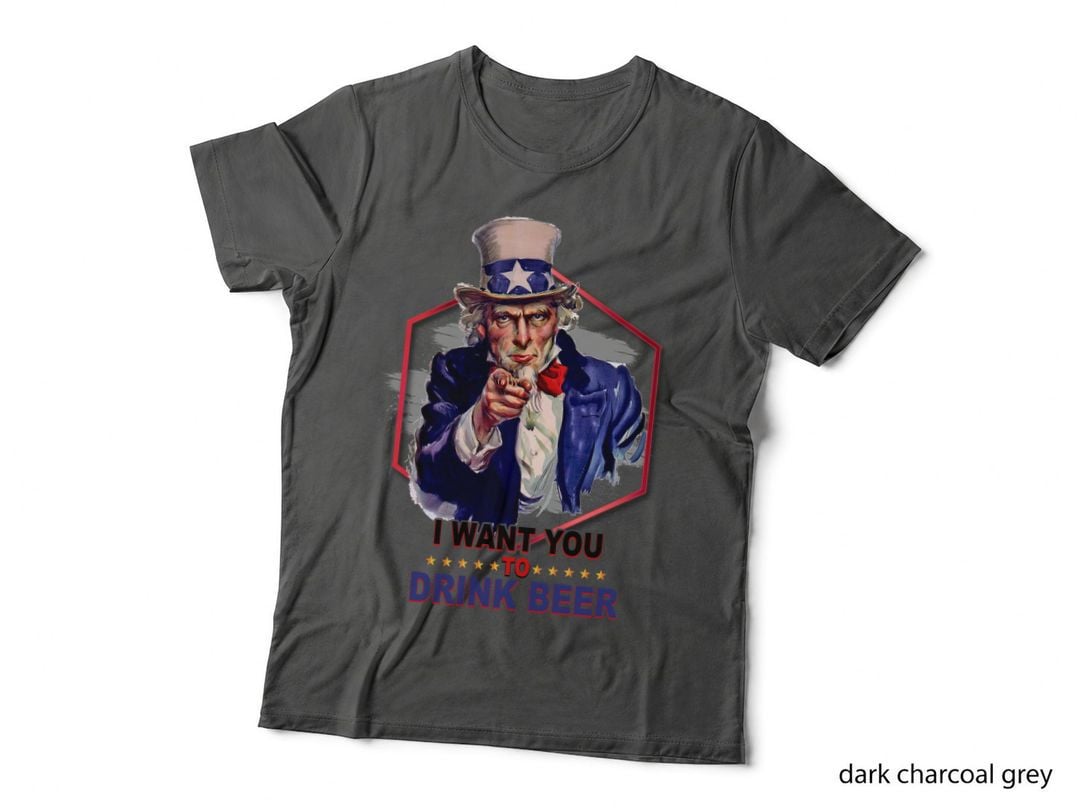 Uncle Sam Wants You to Drink Beer T-Shirt, Vintage Americana