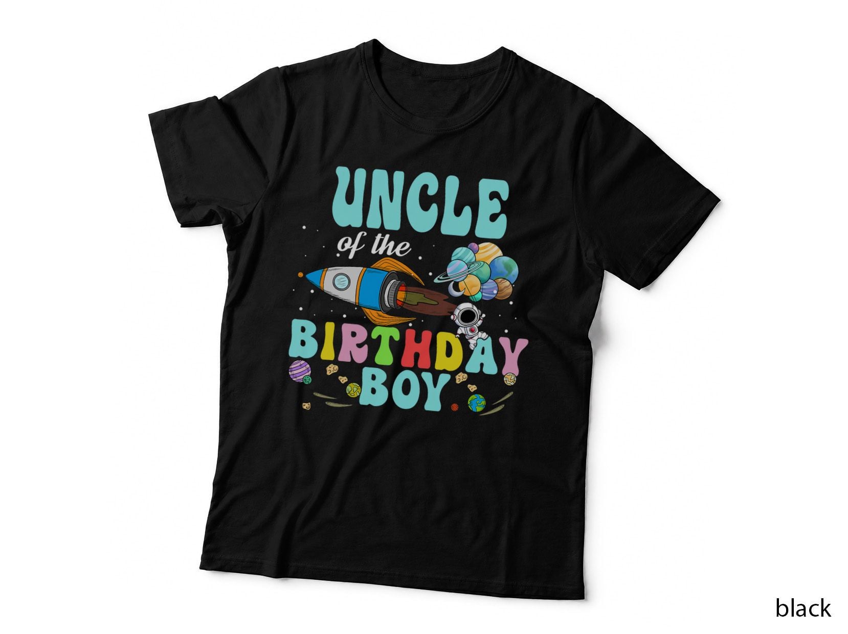 Uncle of the Birthday Astronaut Boy Space Party T-Shirt