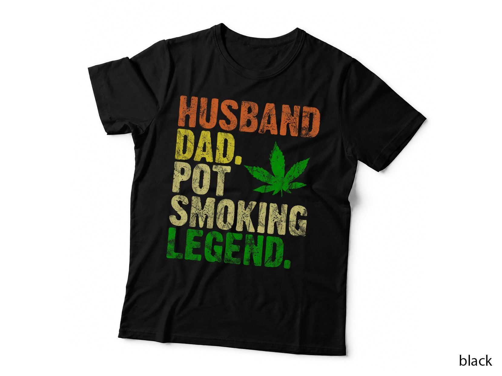 Vintage Retro Husband Dad Pot Smoking Weed Legend Gift T-Shirt