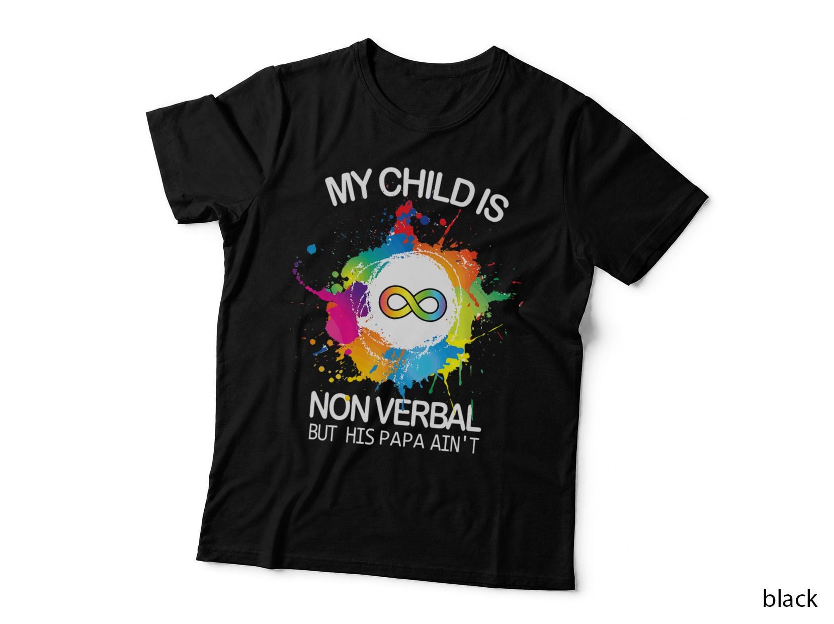 Autism Awareness T-Shirt, Colorful Paint Splash Design, Autism Dad Support