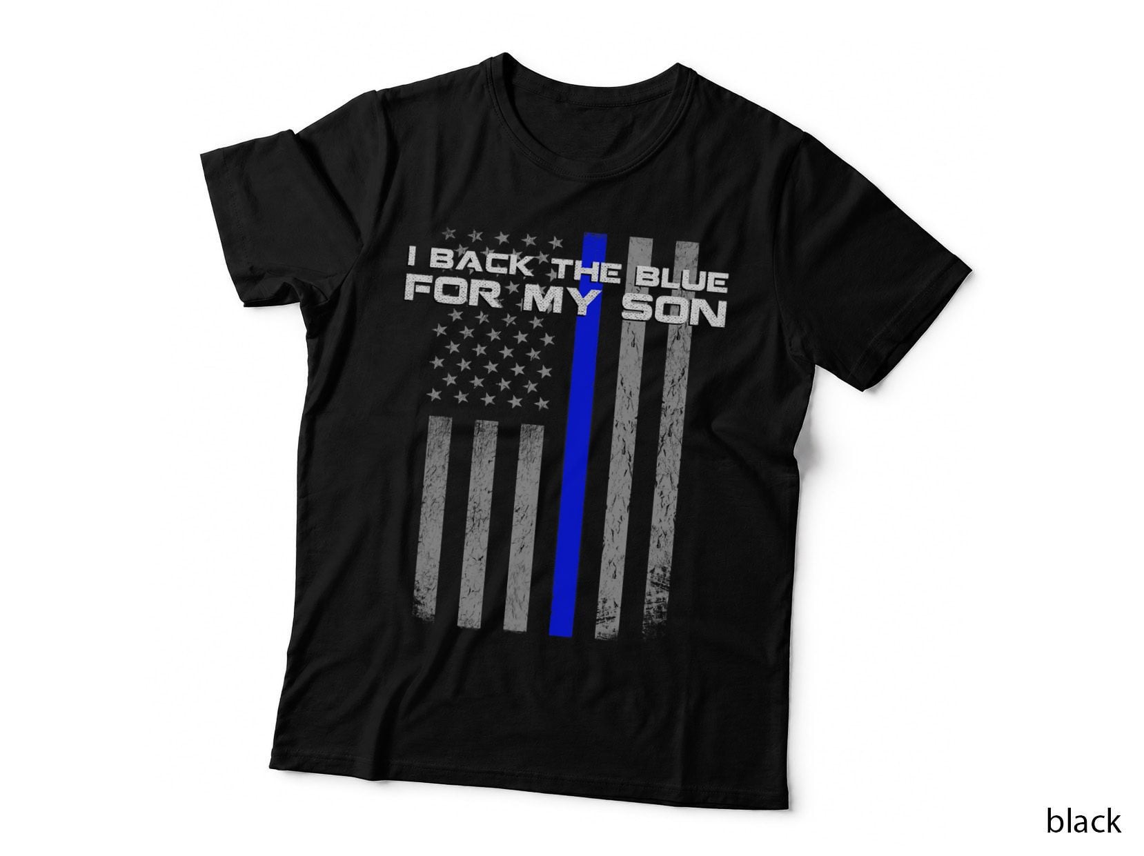 Back the Blue Police Support T-Shirt, Patriotic Apparel, Police Mom Dad Gift