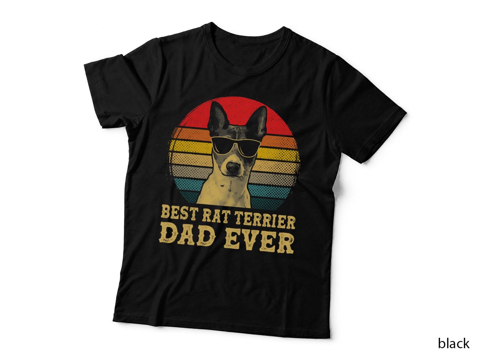 Best Rat Terrier Dad Ever T-Shirt, Retro Vintage, Pet Lover Apparel