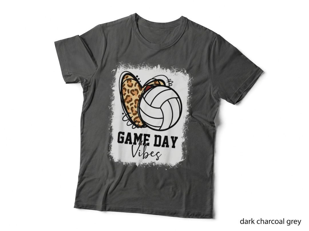 Bleached Volleyball Game Day Vibes Volleyball Mom Game Day T-Shirt
