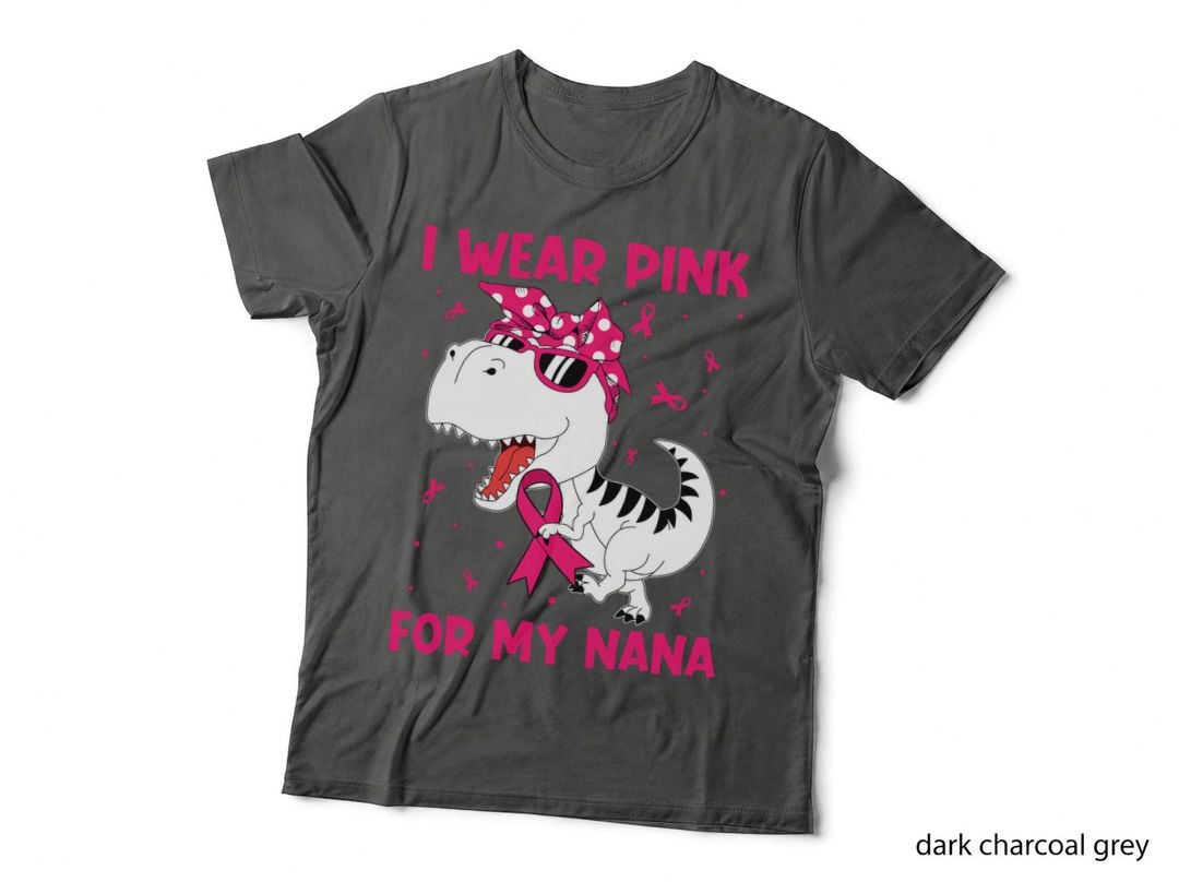 Breast Cancer Awareness Grandma Kids T-Shirt, Pink Ribbon Design