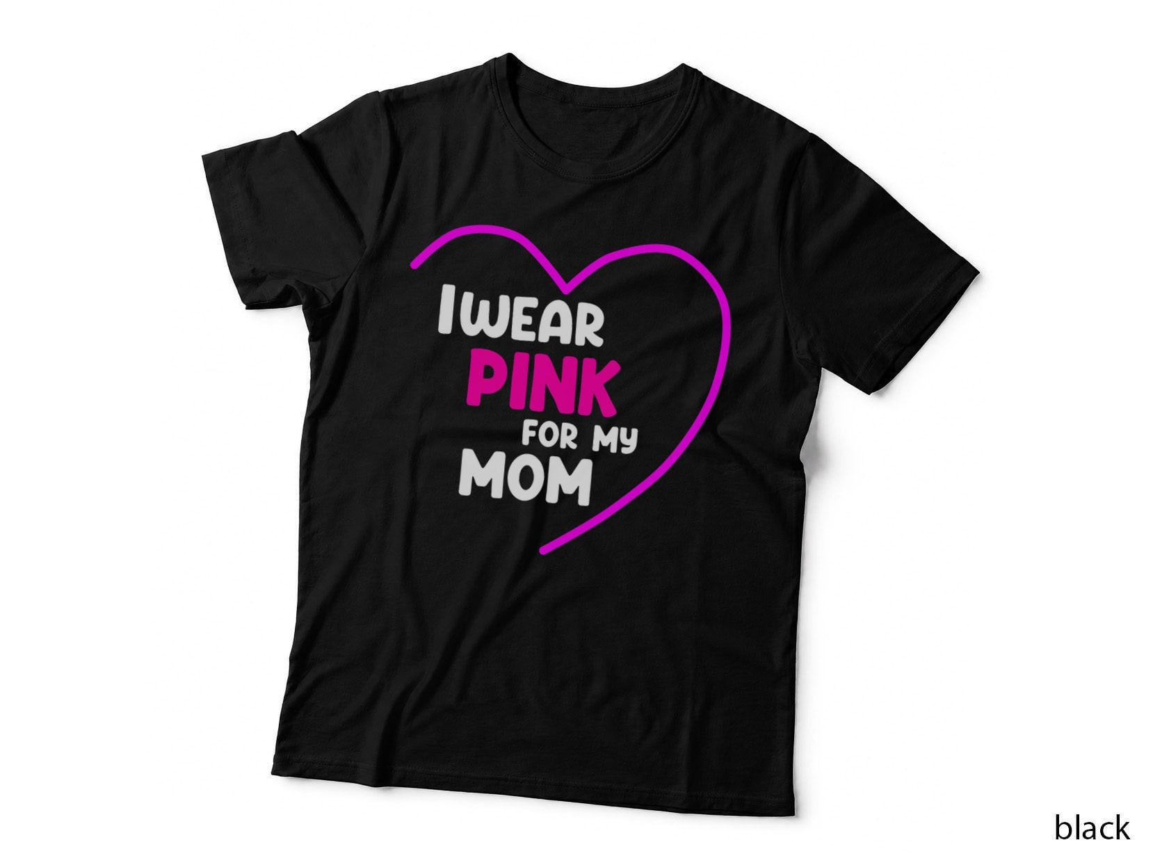 Breast Cancer Awareness T-Shirt, Mom Love, Pink Ribbon Print