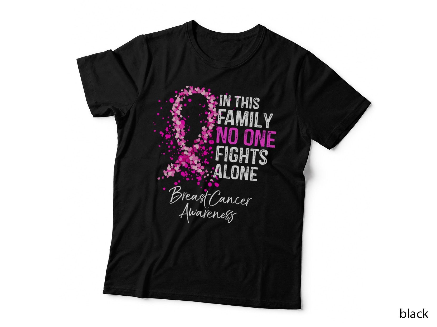 Breast Cancer Awareness T-Shirt, Pink Ribbon Design, Mom Family Support