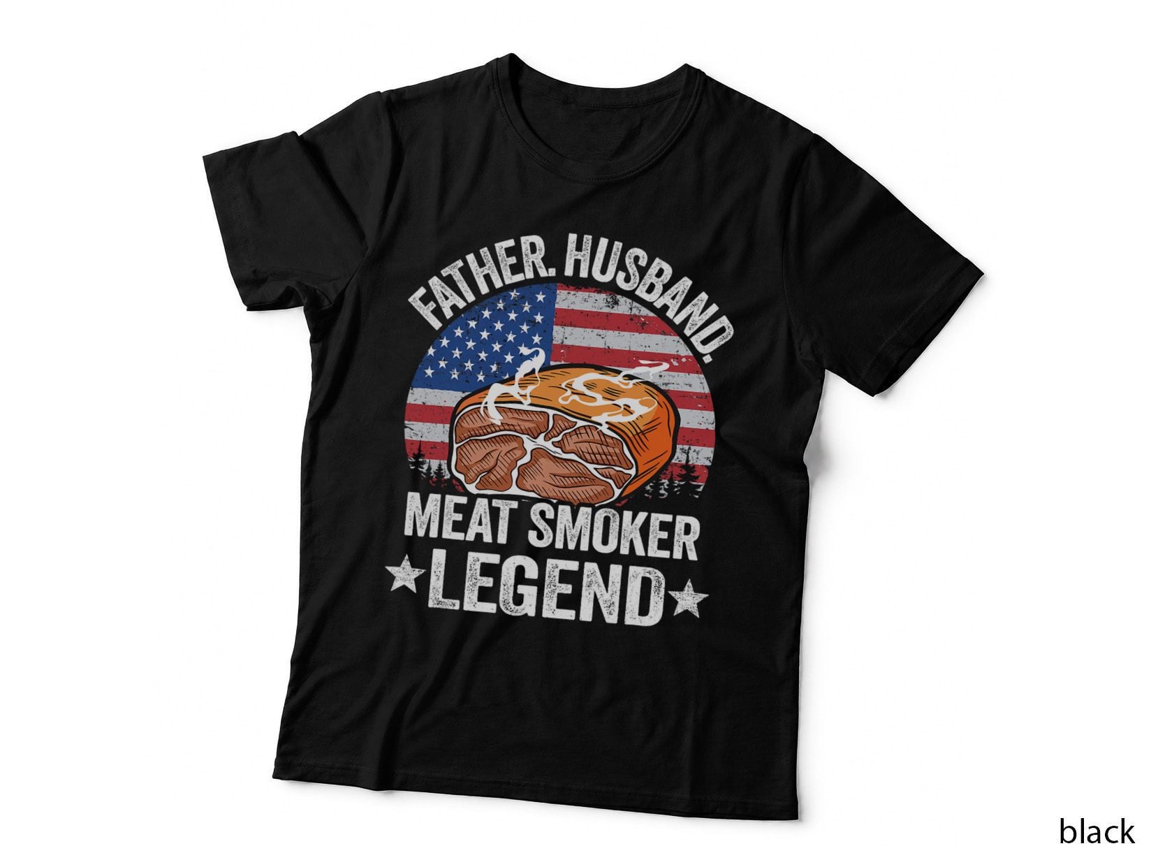Brisket Dad Meat Smoking T-Shirt, Patriotic BBQ, Father's Day Gift Idea