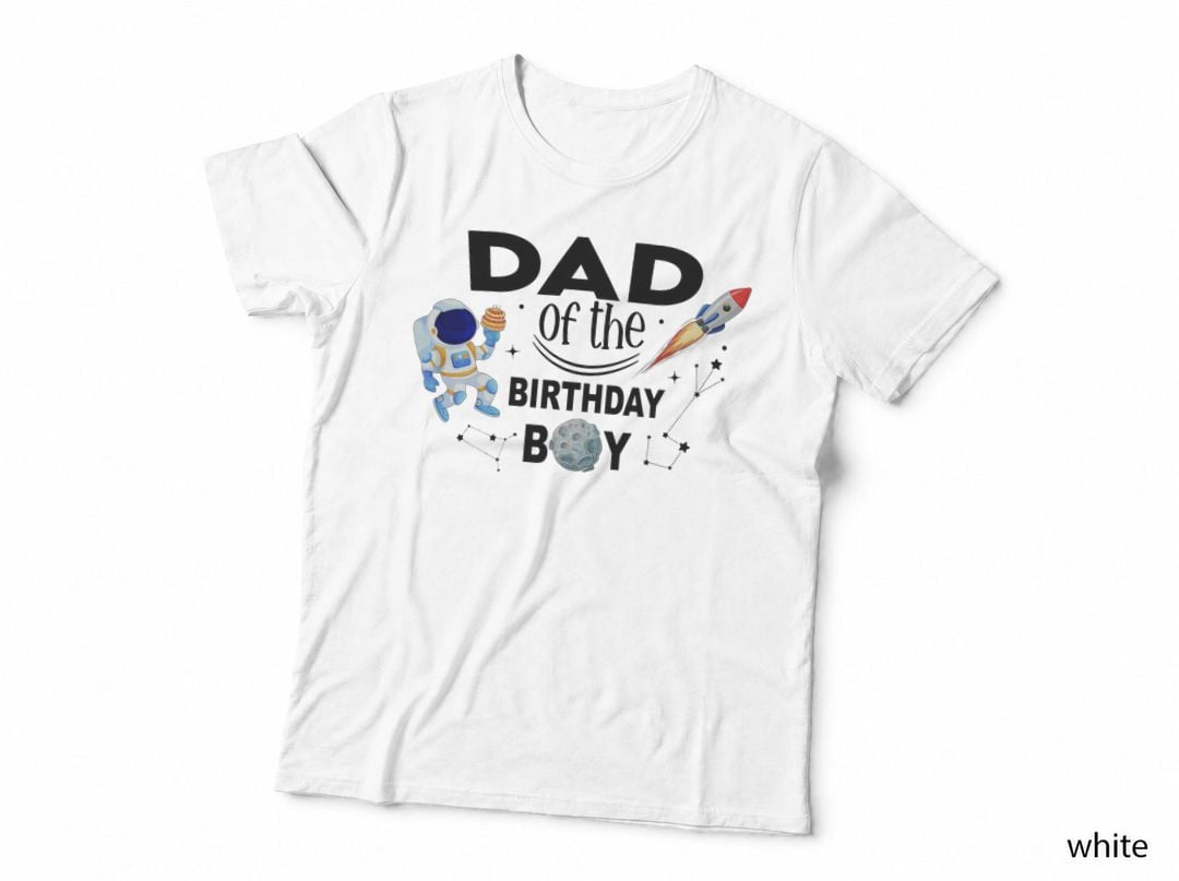 Dad of the Birthday Boy Space Astronaut Birthday T-Shirt