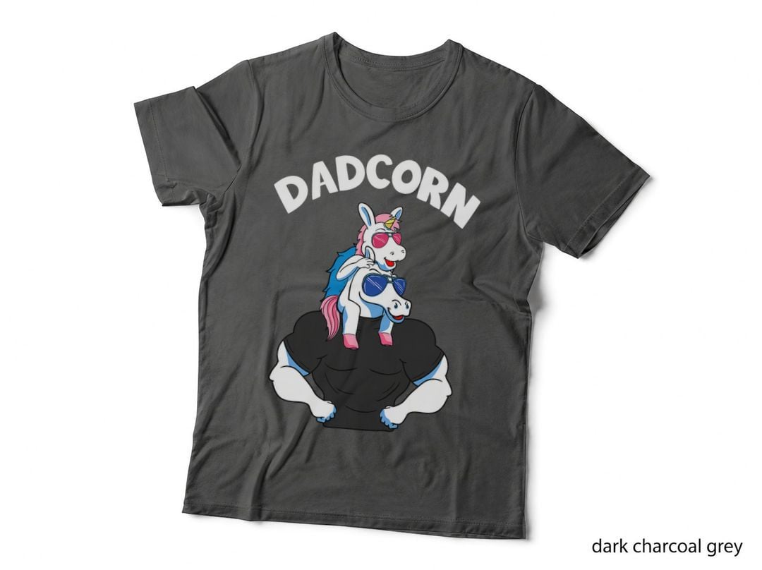 Dadcorn 1 Kid Dad Pink Unicorn Father Daughter T-Shirt