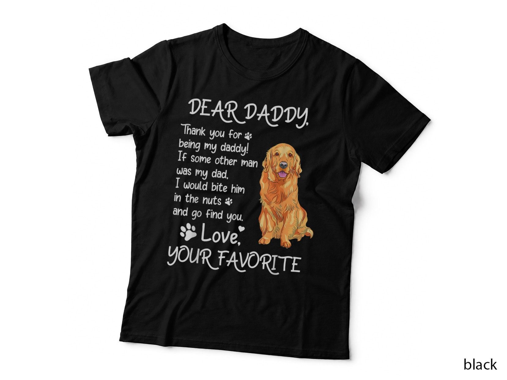 Dear Daddy Golden Retriever T-Shirt, Father's Day Gift, Pet Lover Apparel