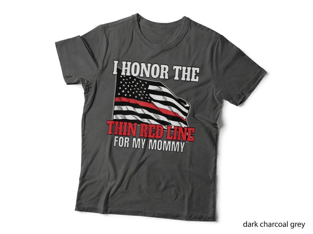 Firefighter Daughter or Son Support for Mommy T-Shirt, Patriotic, Mom Family