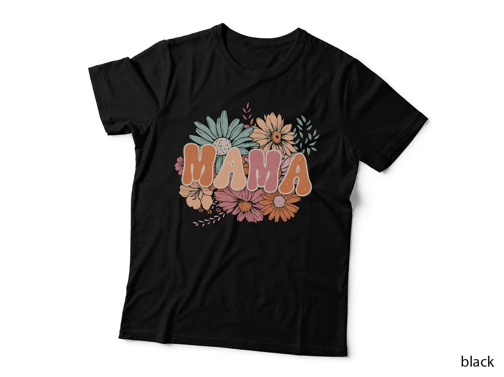 Floral Retro Groovy Mama Mom Mother's Day Costume T-Shirt