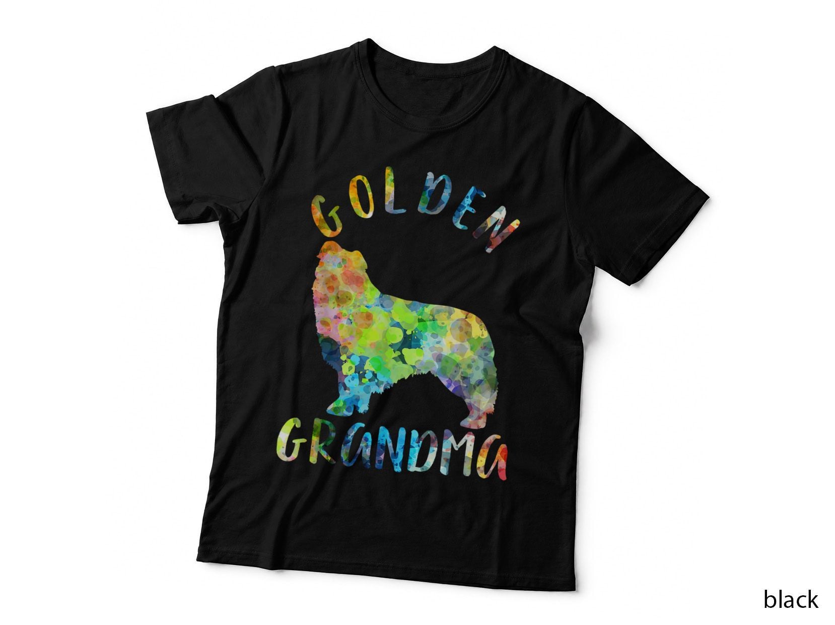 Golden Retriever Grandma T-Shirt, Colorful Silhouette, Pet Owner Apparel