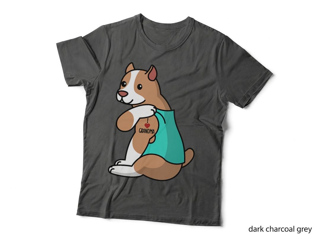 Grandma Tattoo Pit Bull T-Shirt, Pet Lover Apparel, Grandma Gift Idea
