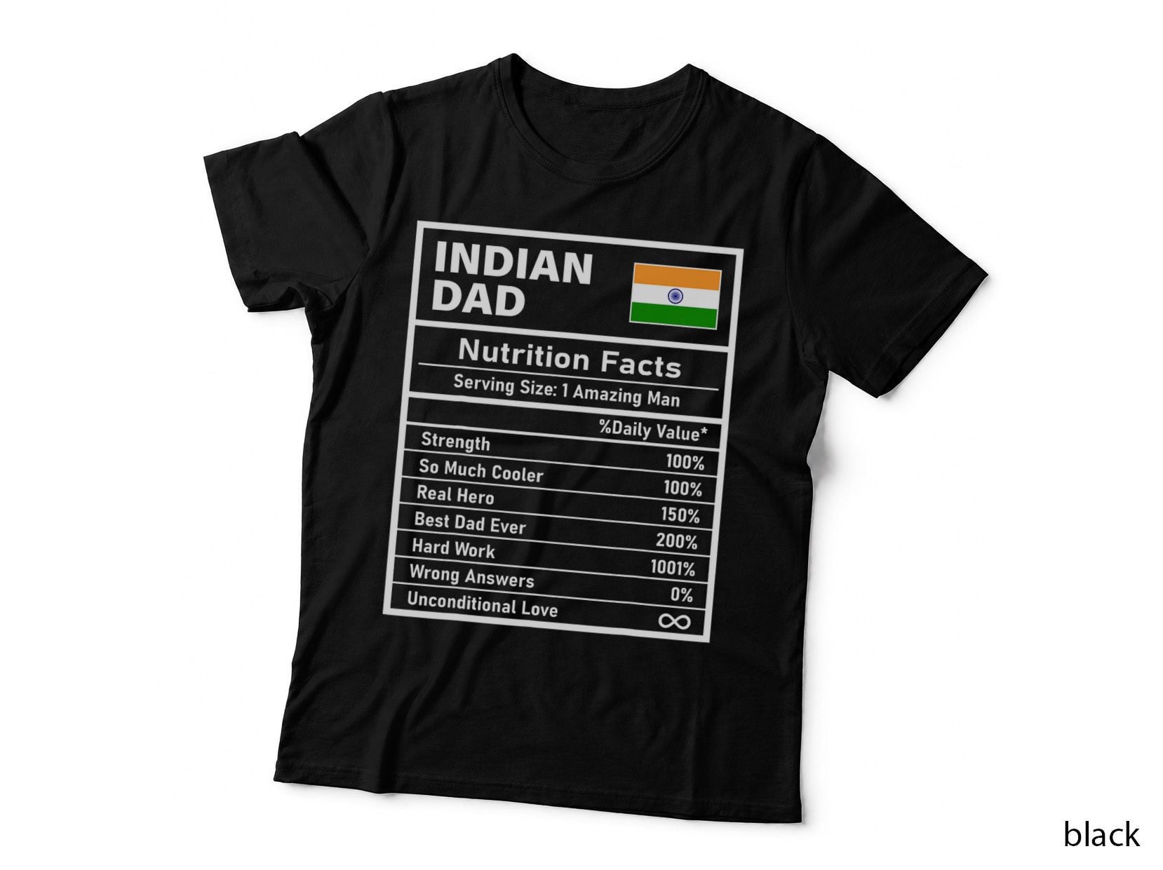 Indian Dad Nutrition Facts T-Shirt, Father's Day Gift, Heritage Apparel