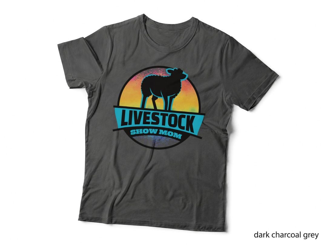 Livestock Show Mom, Sheep Silhouette Design, Mom Family Apparel T-Shirt