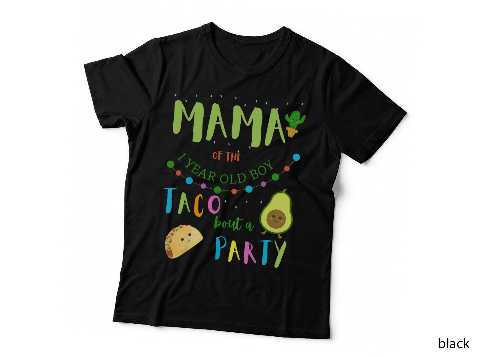 Mama of the 1 Year Old Boy Taco Bout a Party Family Matching T-Shirt