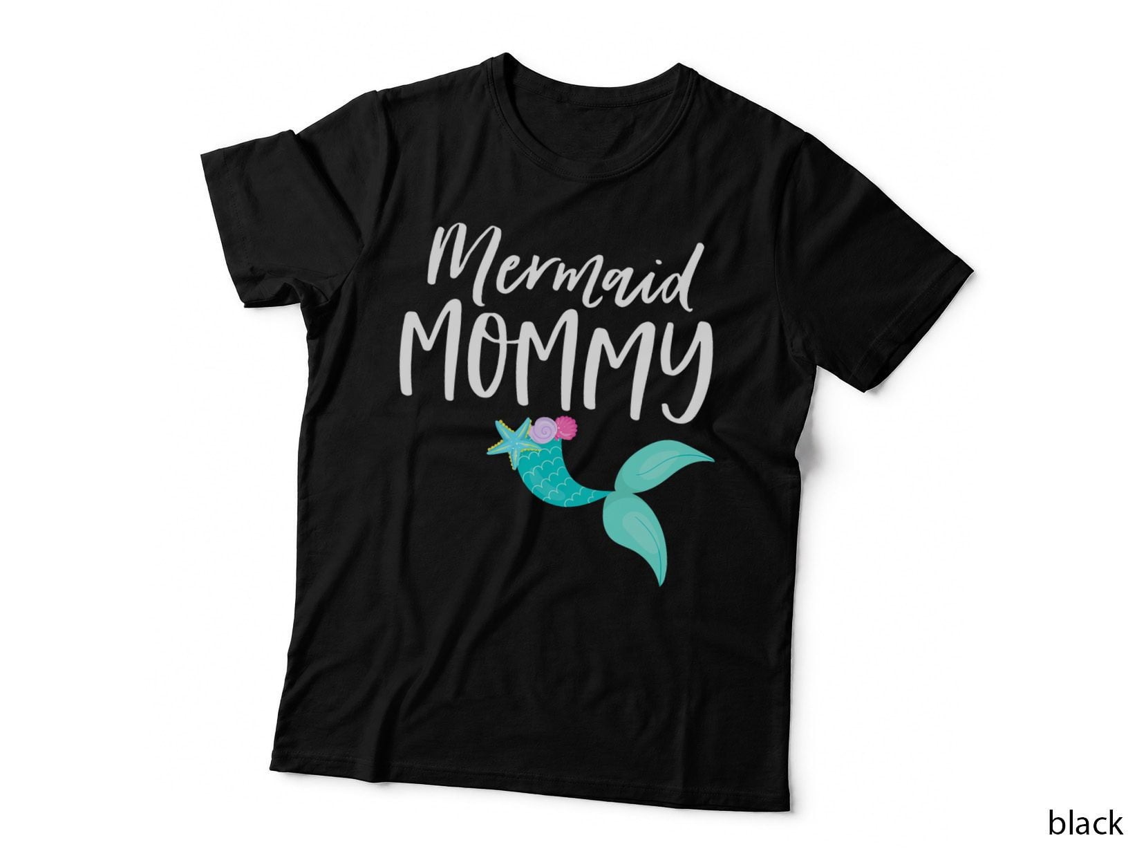 Mermaid Mommy T-Shirt, Mommy Birthday Party Outfit, Mom Family Apparel
